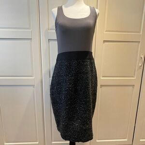 NWT Bailey 44 Umberto D. Dress Women's Size Large Gray/Black Sleeveless Stretch